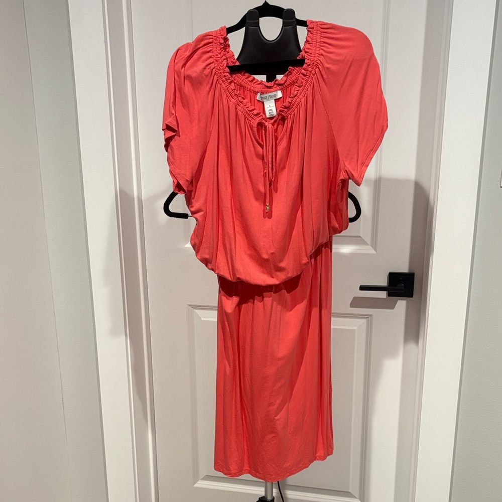 White House Black Market Coral Midi Dress